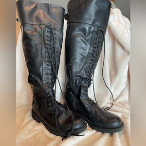 Black knee length boots